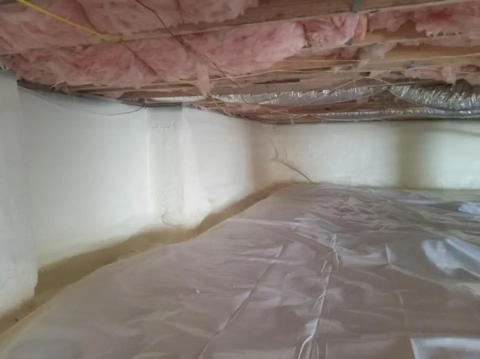 Crawl space encapsulation with closed-cell spray foam for Flat Roof Repair in Montclair
